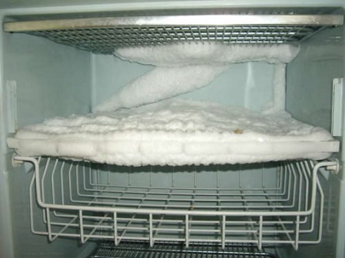 Ice in freezer