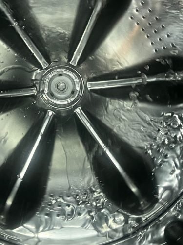 Detailed view of a stainless steel dishwasher in a home near Charleston, emphasizing its contemporary style and potential Samsung washer problems.