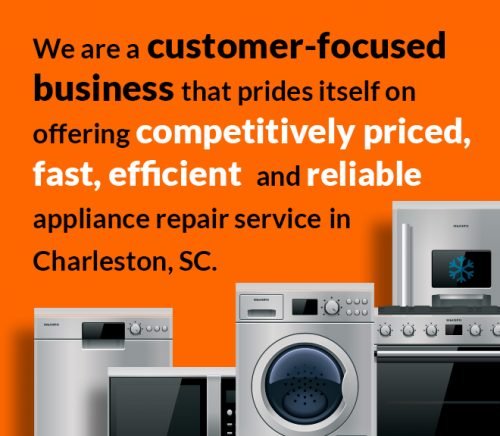 Appliance repair expert diagnosing a washing machine in Charleston, SC, emphasizing reliable and efficient service.
