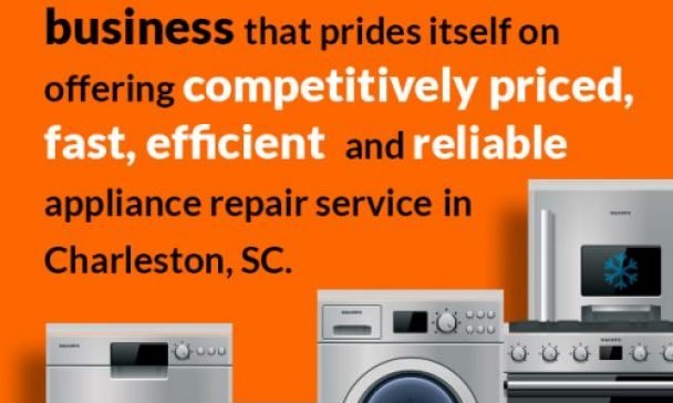 Appliance repair expert diagnosing a washing machine in Charleston, SC, emphasizing reliable and efficient service.